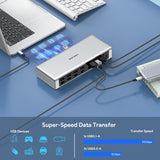 WAVLINK DisplayLink Docking Station Quad Monitors 5K 4K@60Hz 19in1 USB C USB A Laptop Dock