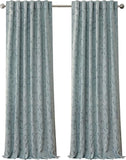 Elrene Home Fashions Mia Jacquard Scroll Blackout Window Curtain, 52" x 95" (1 Panel), Blue