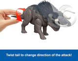 Mattel JGB87 Jurassic World Rebirth Wild Roar Nasutoceratops Dinosaur Toy