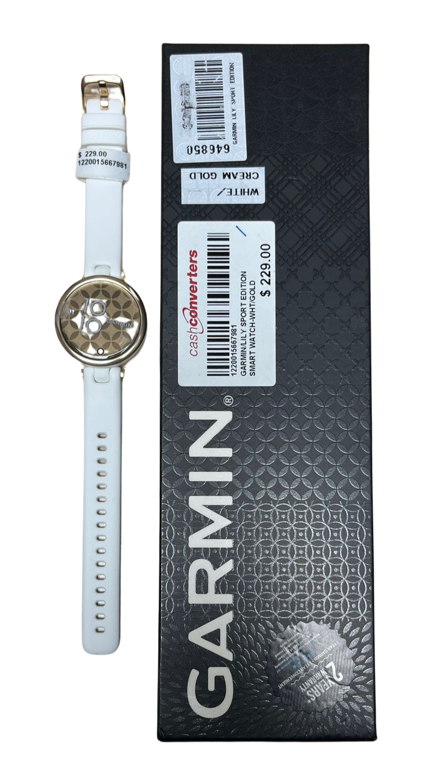 Garmin GM0100238450 Lily Sport Edition Smartwatch WhiteCreamGold Secondary image