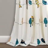 Lush Decor Rowley Birds Room Darkening Curtains, Set for Living Room, Dining Room, Bedroom (Pair), 52" W x 84" L, Multicolor