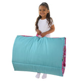 Disney Encanto Tropical Delight Pink and Aqua, Mirabel and Isabella Deluxe Easy Fold Toddler Nap Mat