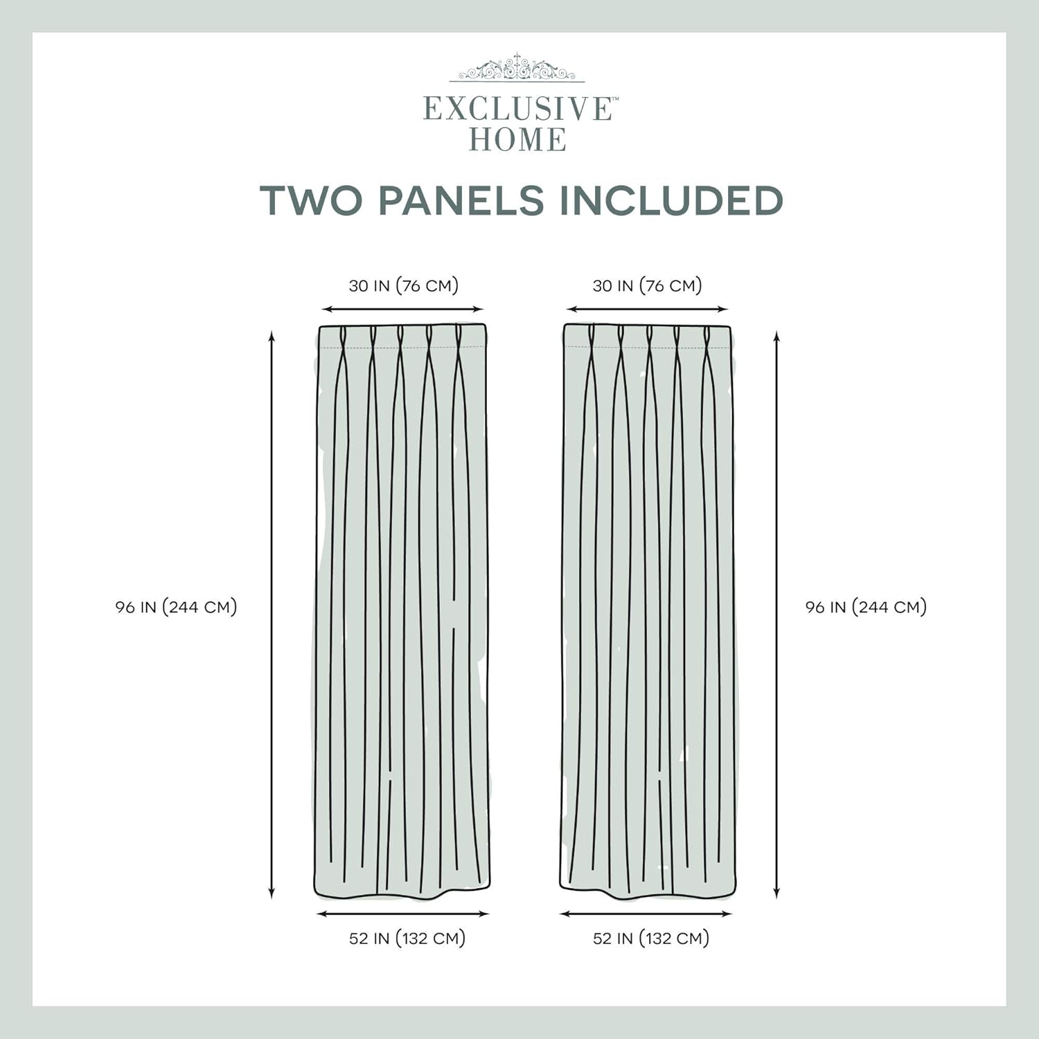 Exclusive Home Sateen Twill Woven Room Darkening Blackout Pinch Pleat Hidden Tab Top Curtain Panel Pair 96in Length Vanilla
