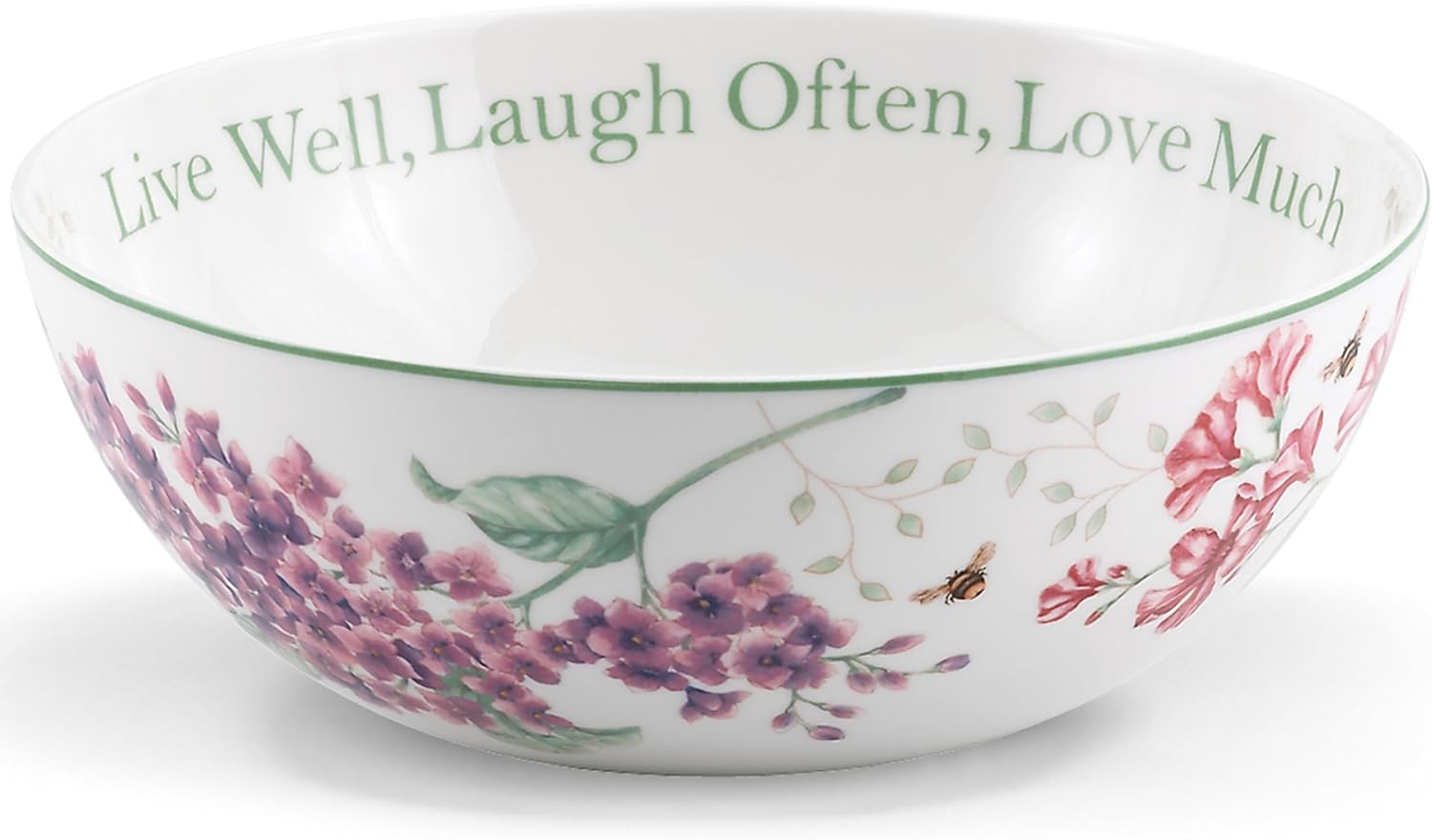 Lenox Butterfly Meadow Live Well Laugh Often Love Much Serving Bowl White Main image