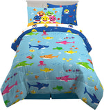 Franco Kids Bedding Super Soft Comforter and Sheet Set with Sham, 5 Piece Twin Size, Baby Shark