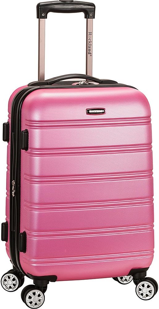 Rockland Melbourne Hardside 20 inch Carry On Luggage Pink Main image