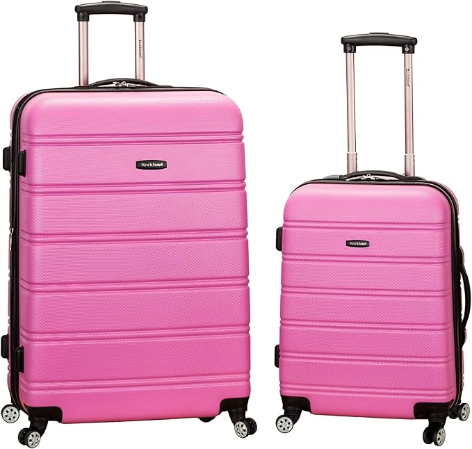 Rockland Melbourne Hardside Luggage 2 Piece set (20" and 28") Pink Main image