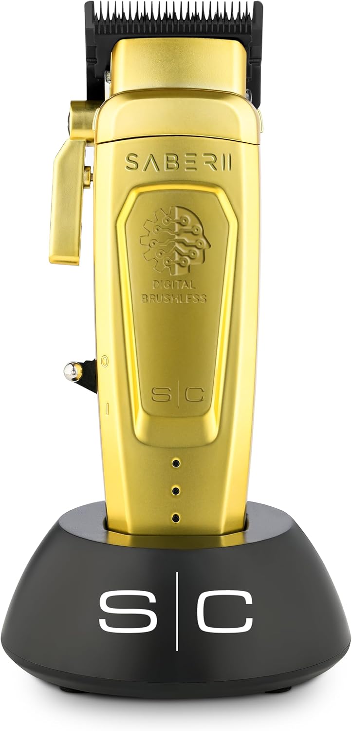 Stylecraft Saber II Professional Full Metal Body High-Torque Digital Brushless Motor Cordless Hair Clipper (Gold) Main image
