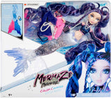 MERMAZE MERMAIDZ Winter Waves Nera Mermaid Fashion Doll with Color Change Fin, Glitter-Filled Tail and Accessories (585404)