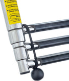 Garelick/EEz-In 19684 Telescoping Transom Ladder, 4-Step, Self-Lock Transom Mount Brackets, Stainless Steel, Rated to 400 Pounds