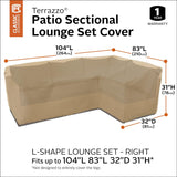 Classic Accessories Terrazzo Water-Resistant 104 Inch Patio Right-Facing Sectional Lounge Set Cover