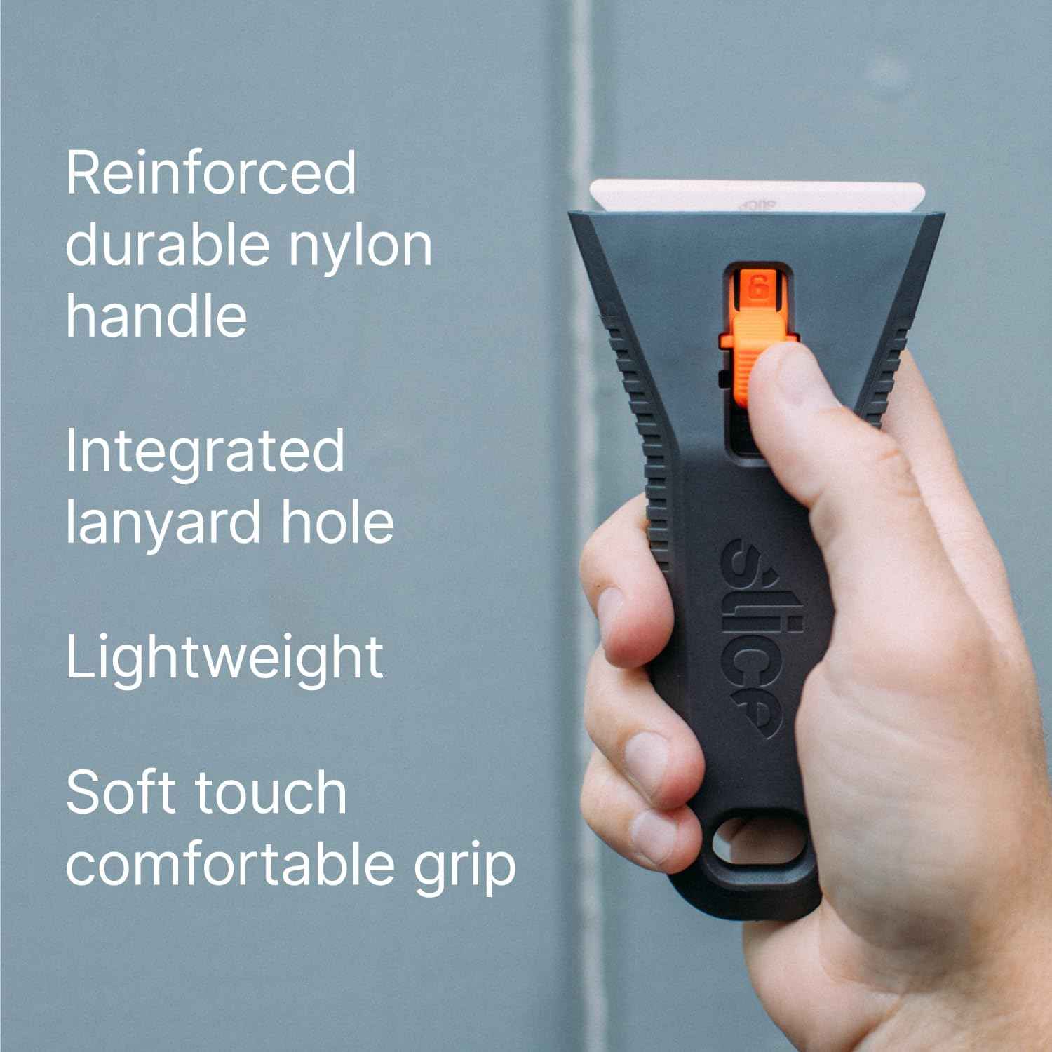 10591 Manual Utility Scraper Locking Ceramic Blade Rust Finger Friendly SoftTouch Comfort Grips