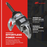Ingersoll Rand 285B-6 1 Pneumatic Impact Wrench - Heavy Duty Torque Output, 6 Inch Extended Anvil, 1 Inch, 2 Handles, High Precision, Accessibility, Control, Gray
