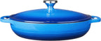 Lodge EC3CC33 Enameled Cast Iron Covered Casserole 3.6 Quart Blue