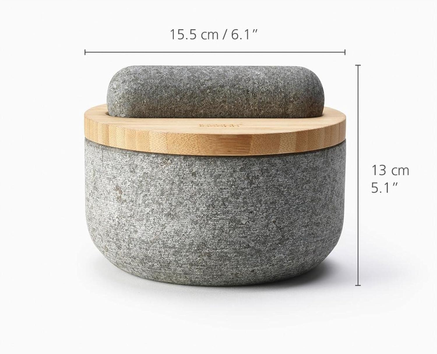 Joseph Joseph Dash Pestle And Mortar Set With Bamboo Lid Gray
