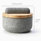 Joseph Joseph Dash Pestle And Mortar Set With Bamboo Lid Gray