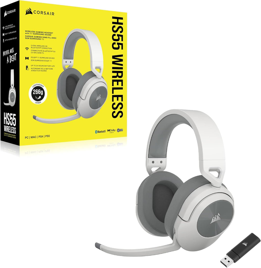 Corsair HS55 Wireless Gaming Headset White