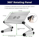 Uncaged Ergonomics Adjustable Laptop Stand for Desk, 2 Fans, 3 USB Ports, Folding, Collapsible