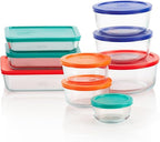 Pyrex 18 Piece Simply Store Food Storage Set, Clear