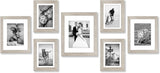Americanflat Set of 7 Picture Frames with Shatter-Resistant Glass - Gallery Wall Frame Set with One 11x14 Frame, Two 8x10 Frames, and Four 5x7 Frames - Signature Collection - Driftwood