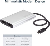 Thunderbolt 3 to Dual DisplayPort Adapter - 4K 60Hz - Mac and Windows Compatible - Thunderbolt 3 Adapter - USB C Adapter