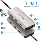 WAVLINK USB C Laptop Docking Station Quad Monitor 7in1 Multiport Adapter