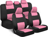 BDK PolyPro Pink Car Seat Covers for Women Full Set – Front and Rear Split Bench Car Seat Cover, Easy Install with Two-Tone Accent, Interior Covers for Auto Truck Van SUV