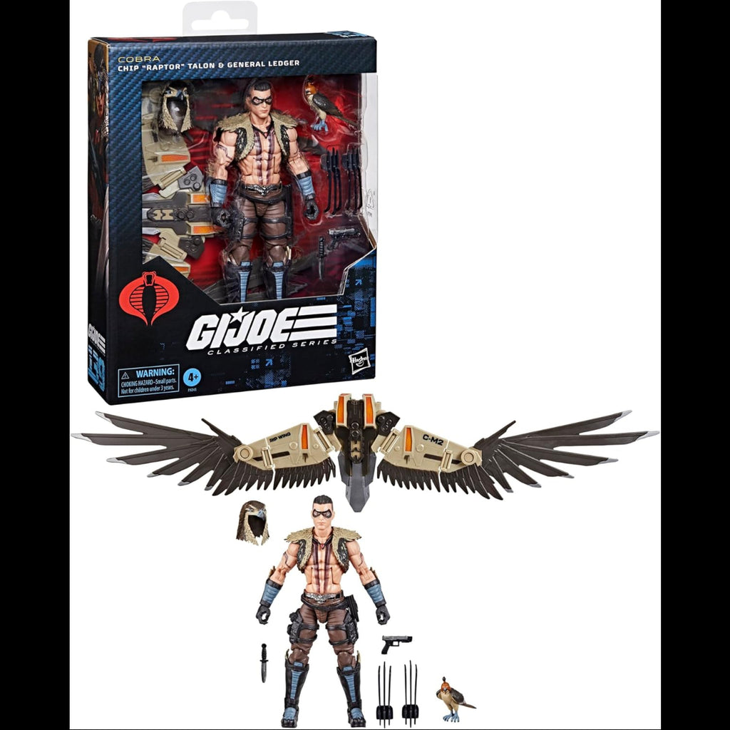 GI Joe Classified Series 139 CHIP Raptor Talon And General Ledger Collectible 6 Inch Action Figure And Pet
