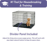 MidWest iCrate 36in Folding Metal Dog Crate With Divider Panel For Intermediate Dog Breed