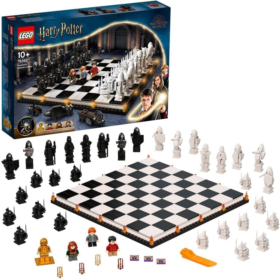 LEGO 76392 Harry Potter Hogwarts Wizard’s Chess Set & Board Game Toy, with 20th Anniversary Collectible Golden Minifigure Main image