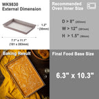 CHEFMADE WK9830 NonStick Rectangular Tart Pan With Loose Bottom 11in X 7in
