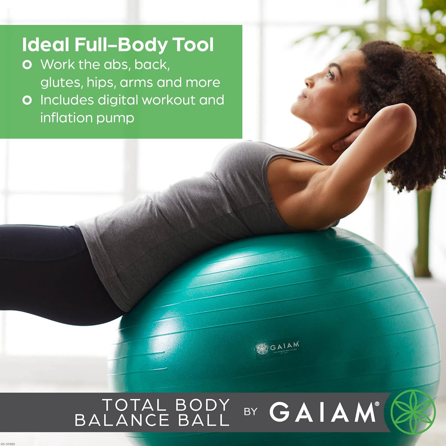 Gaiam Total Body Balance Ball Kit Green 65cm Secondary image