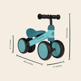 Retrospec Cricket Baby Walker Balance Bike With 4 Wheels For Ages 12to24 Months Blue