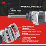 Ingersoll Rand 285B-6 1 Pneumatic Impact Wrench - Heavy Duty Torque Output, 6 Inch Extended Anvil, 1 Inch, 2 Handles, High Precision, Accessibility, Control, Gray