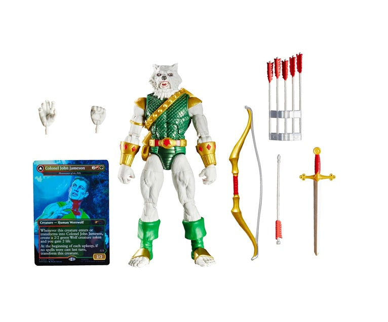 Marvel Legends Series Magic: The Gathering Man-Wolf, 6-Inch Spider-Man Action Figure Toy & Exclusive Foil Collectible Card Game Trading Card Main image