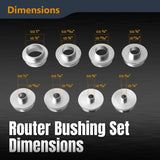 POWERTEC 10 Piece Router Template Bushing Guide Set