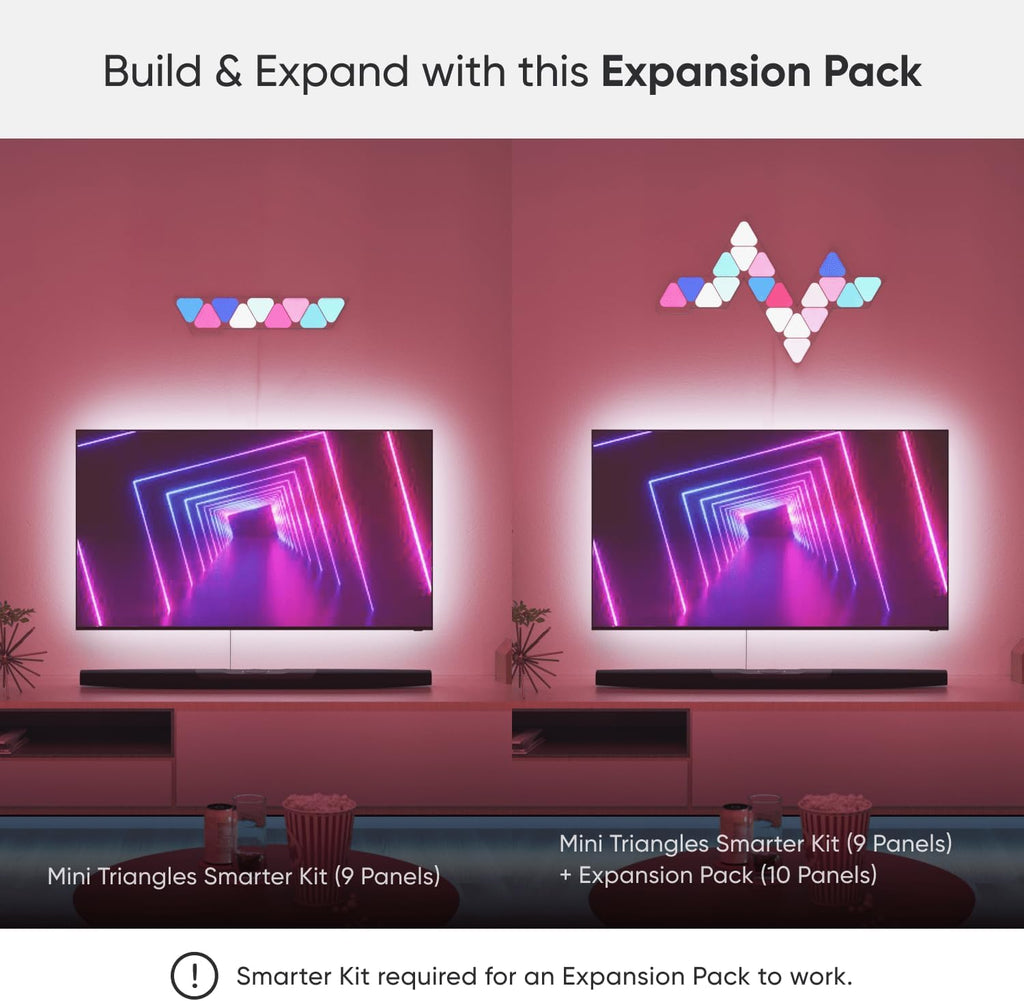 Nanoleaf NL481001TW10PK Shapes Mini Triangles Light Panel Expansion Kit 10 Panels
