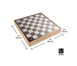 Umbra Buddy Chess Set, Modern Original Chessboard Game Made of Metal With Nickel & Titanium Finish