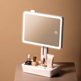 Fancii LED Lighted Large Vanity Makeup Mirror with 10X Magnifying Mirror - Dimmable Natural Light, Touch Screen, Dual Power, Adjustable Stand with Cosmetic Organizer (Gala)