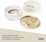 Umbra 1013238104 Tesora Glass Jewelry Box, Brass