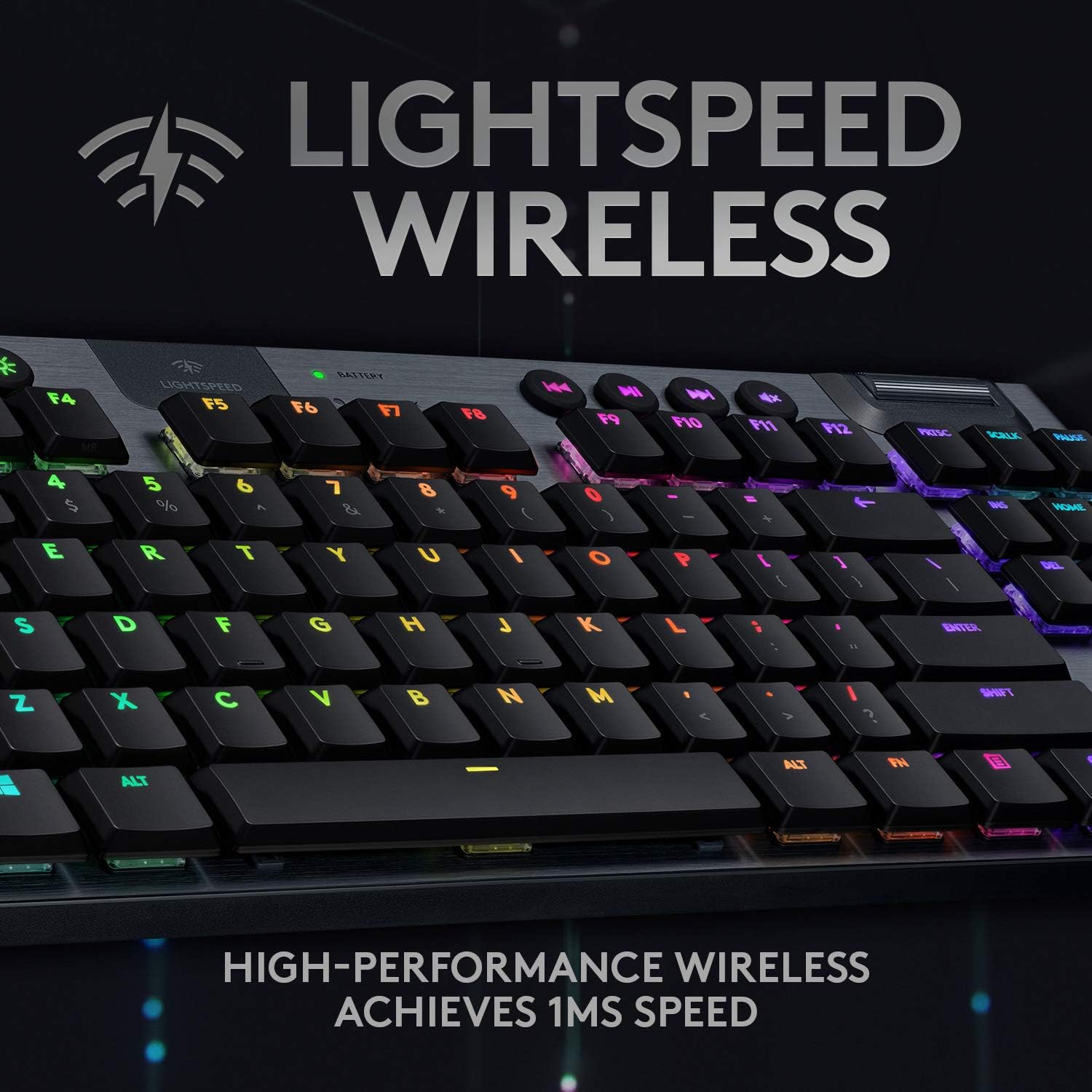 Logitech 920-009529 G915 Tenkeyless Lightspeed Wireless RGB Mechanical Gaming Keyboard Carbon For Windows