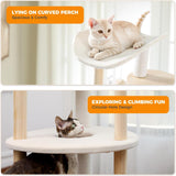PETEPELA Cat Tree Cat Tower for Indoor Cats,5-Level Cat Play House Cat Activity Center with Scratching Posts Beige