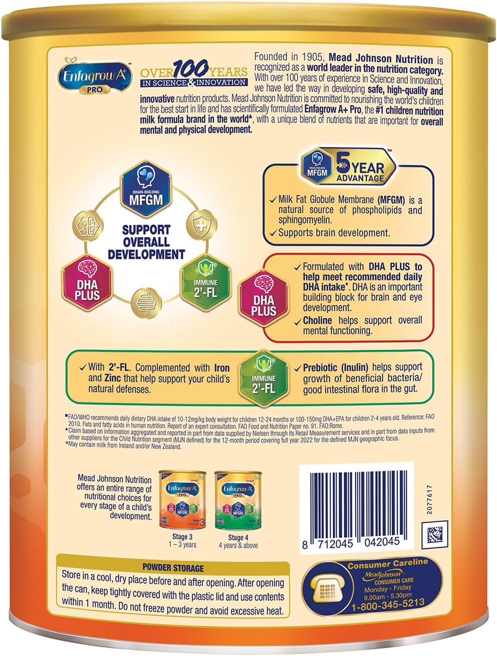 Enfagrow A+ Pro Stage 3 Milk Powder Formula Twin Pack for Children 1 to 3 Years, 1.65kg