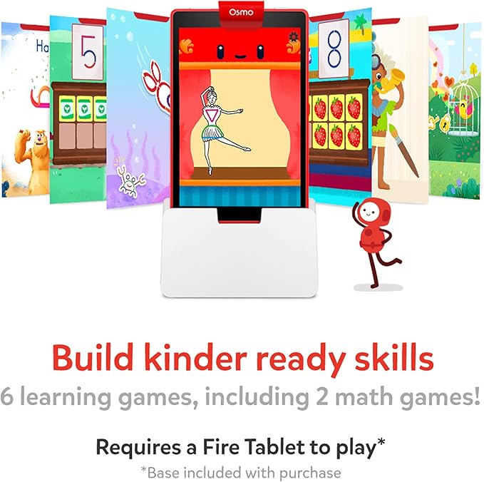 Osmo - Little Genius Starter Kit for Fire Tablet + Early Math Adventure - Valentine Toy/Gift - 6 Educational Games-Counting, Shapes & Phonics-STEM Gifts-Ages 3 4 5 Main image