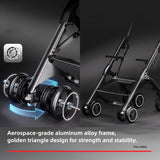 gb Pockit+ All-Terrain, POCKIT 3H Lightweight Baby Stroller - 6-36 Months, One-Second Fold, Aerospace Alloy Frame, Adjustable Seat, Compact & Travel-Friendly, 5.9kg, Black Gold