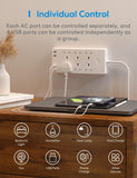 Meross Smart Power Strip, 6 AC Outlets and 4 USB Ports, smart extension lead alexa compatible, Compatible with Google Home, SmartThings, Timer and Voice/Remote Control, 2.4GHz WiFi