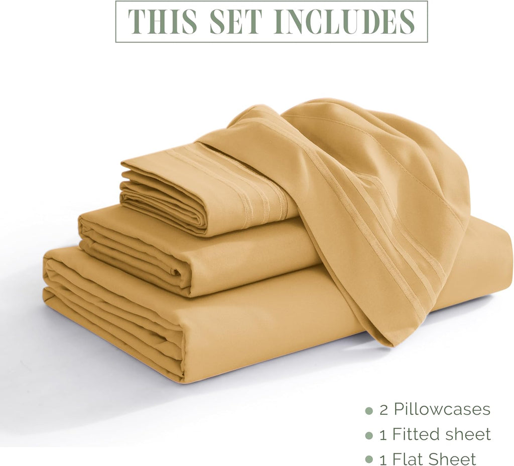 Elegant Comfort Luxurious Bed Sheet Set 4-Piece