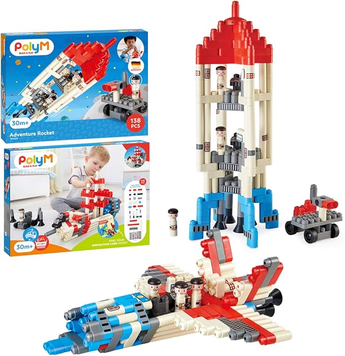 HAPE POLY-M Adventure Rocket,Red, White, Blue, Black,medium