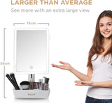 Fancii LED Lighted Large Vanity Makeup Mirror with 10X Magnifying Mirror - Dimmable Natural Light, Touch Screen, Dual Power, Adjustable Stand with Cosmetic Organizer (Gala)