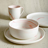 Stone Lain Brighton 16-Piece Dinnerware Set Porcelain, Pink